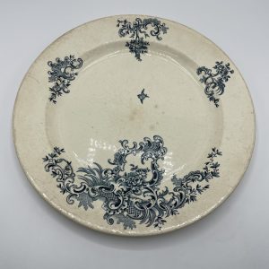Grande assiette vintage en faïence bleue anglaise Regent