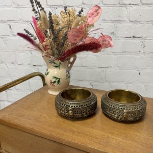 Duo de jolies boîtes artisanales en laiton orientale