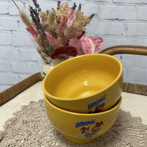 Duo bols Banania jaunes édition limitée décors Pâques