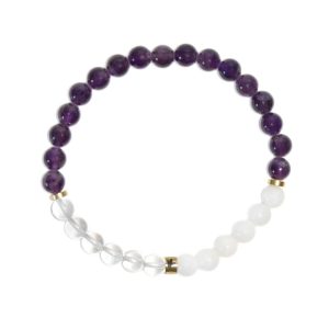 Bracelet chakra couronne perles rondes 6mm