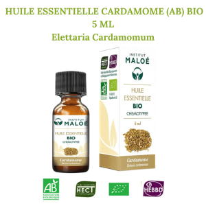 CARDAMOME BIO (AB) – HUILE ESSENTIELLE 5 ML – Elettaria Cardamomum DDM: 12.25