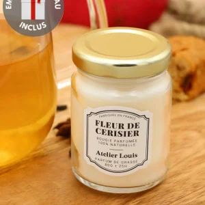 Coffret Cadeau : Bougie Fleur de Cerisier + 100g de Thé Vert Cerise Japonaise