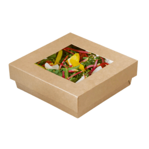 50 boites carton kraft fenêtré 125 x 125 x 50 mm