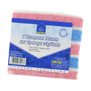 Tampon blanc sur éponge x 5