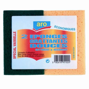 Tampon sur éponge synthétique x 2 (vendu par 5) Aro