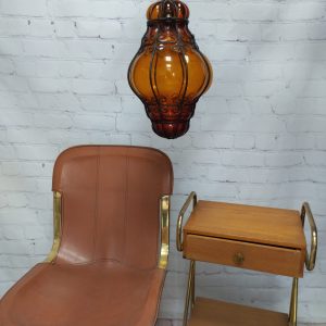 Grande lampe en verre soufflé ambre style vénitien