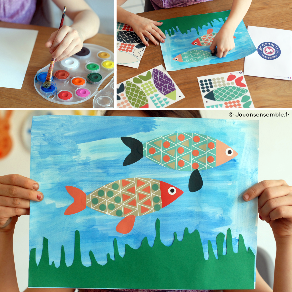 Poissons à assembler violet et vert – Image 2