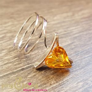 Collection Coeur : Bague argent massif et cristal de Swarovski®- OSTROWSKI Design