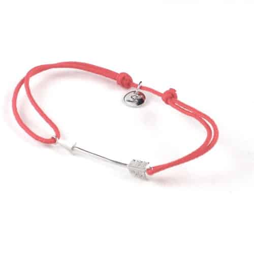 Flèche argent rhodié et lien rouge – L’AVARE bijoux – Image 3