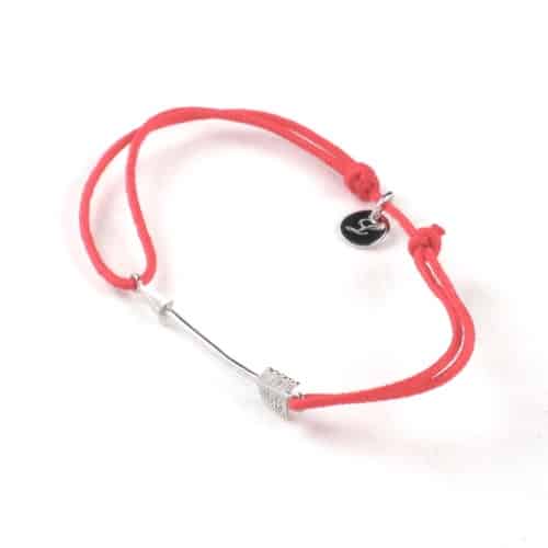 Flèche argent rhodié et lien rouge – L’AVARE bijoux – Image 4
