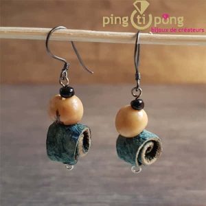 Boucles d’oreilles en peau d’orange bleue GREEN AGE