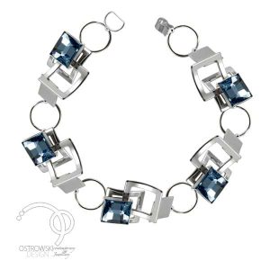 Bracelet en Swarovski et argent de « Ostrowski Design » collection Mexican Mosaïc