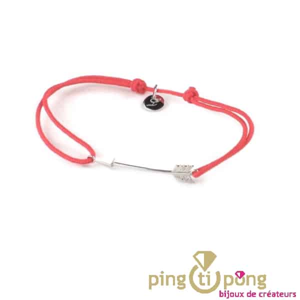 Flèche argent rhodié et lien rouge – L’AVARE bijoux – Image 6