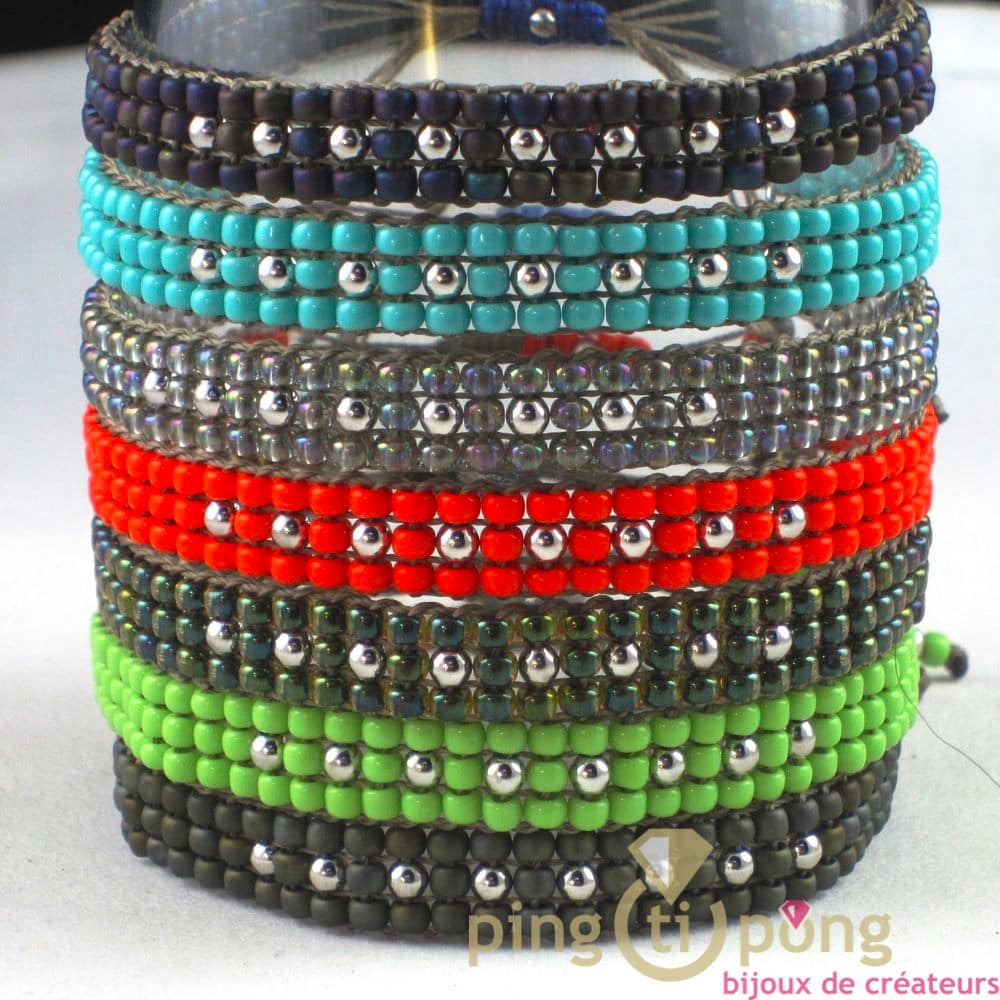 L’AVARE bijoux – Bracelet en perles Toho et argent bleu turquoise brillant – Image 5