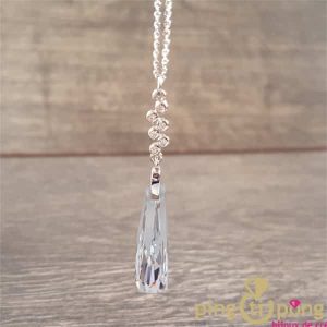 Collier argent et pendentif en forme de stalactite blanc de SPARK