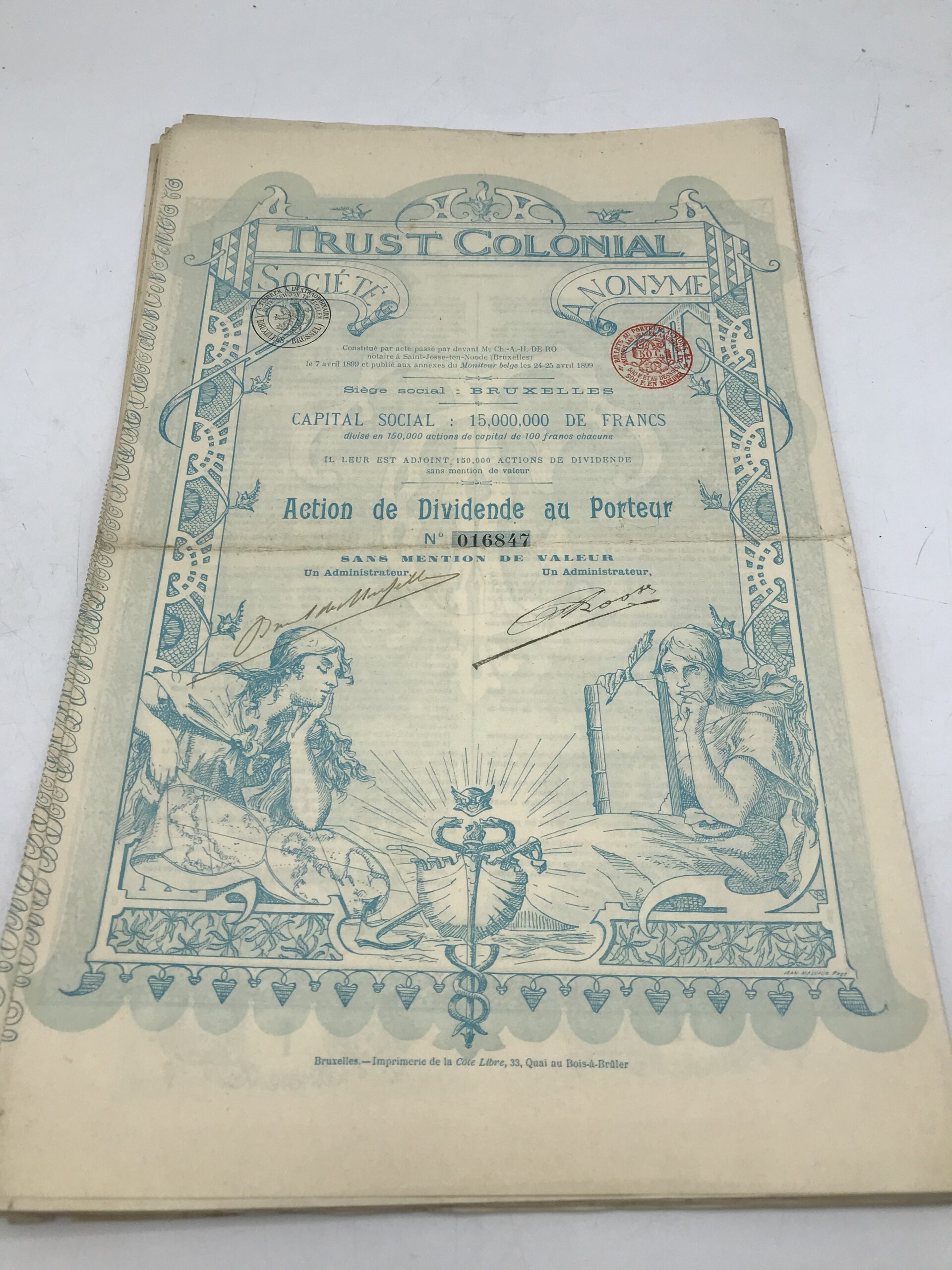 Gros lot de bons au porteur 5 modèles différents de 1898 à 1904 – Image 5