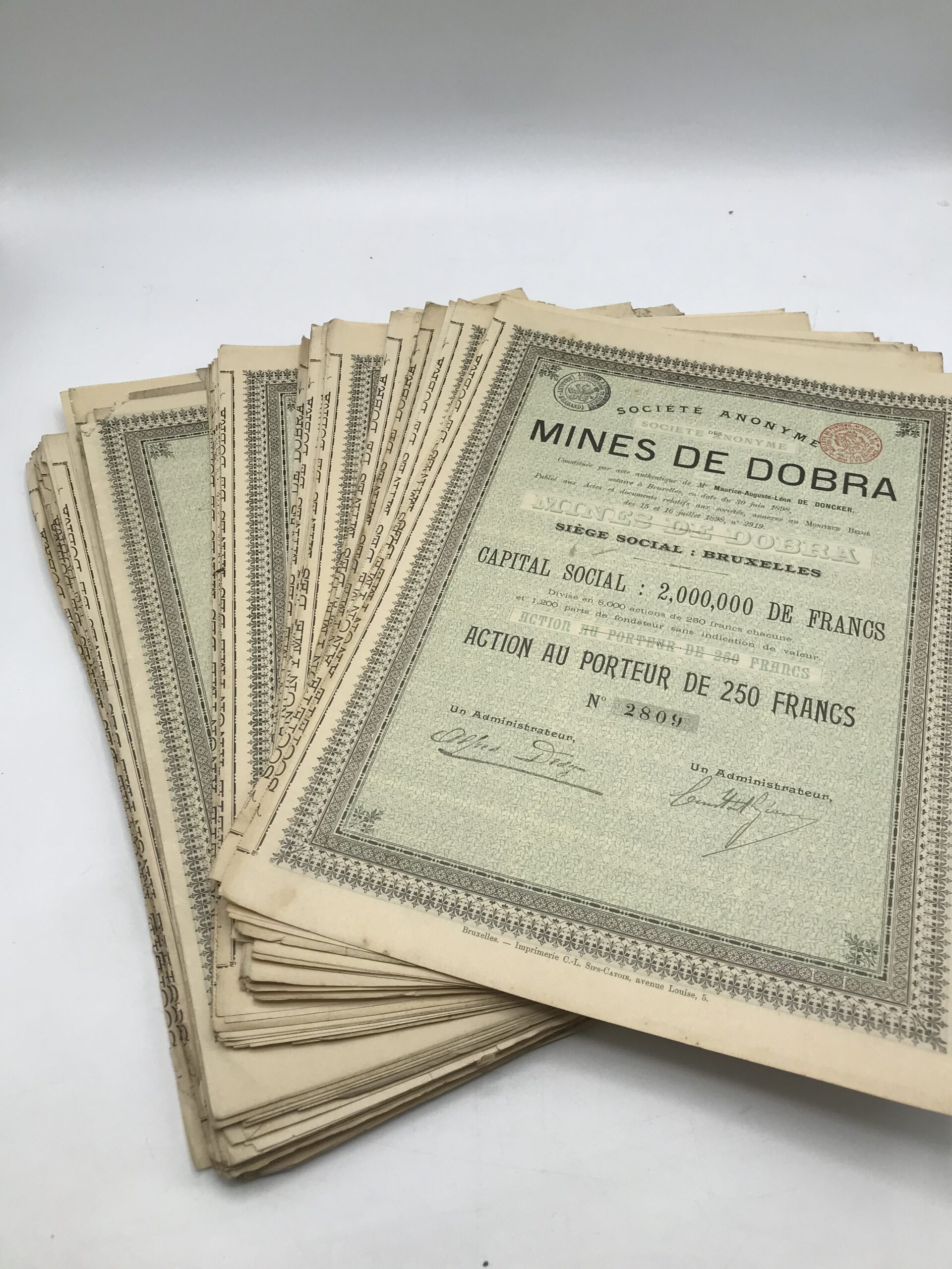 Gros lot de bons au porteur 5 modèles différents de 1898 à 1904 – Image 6