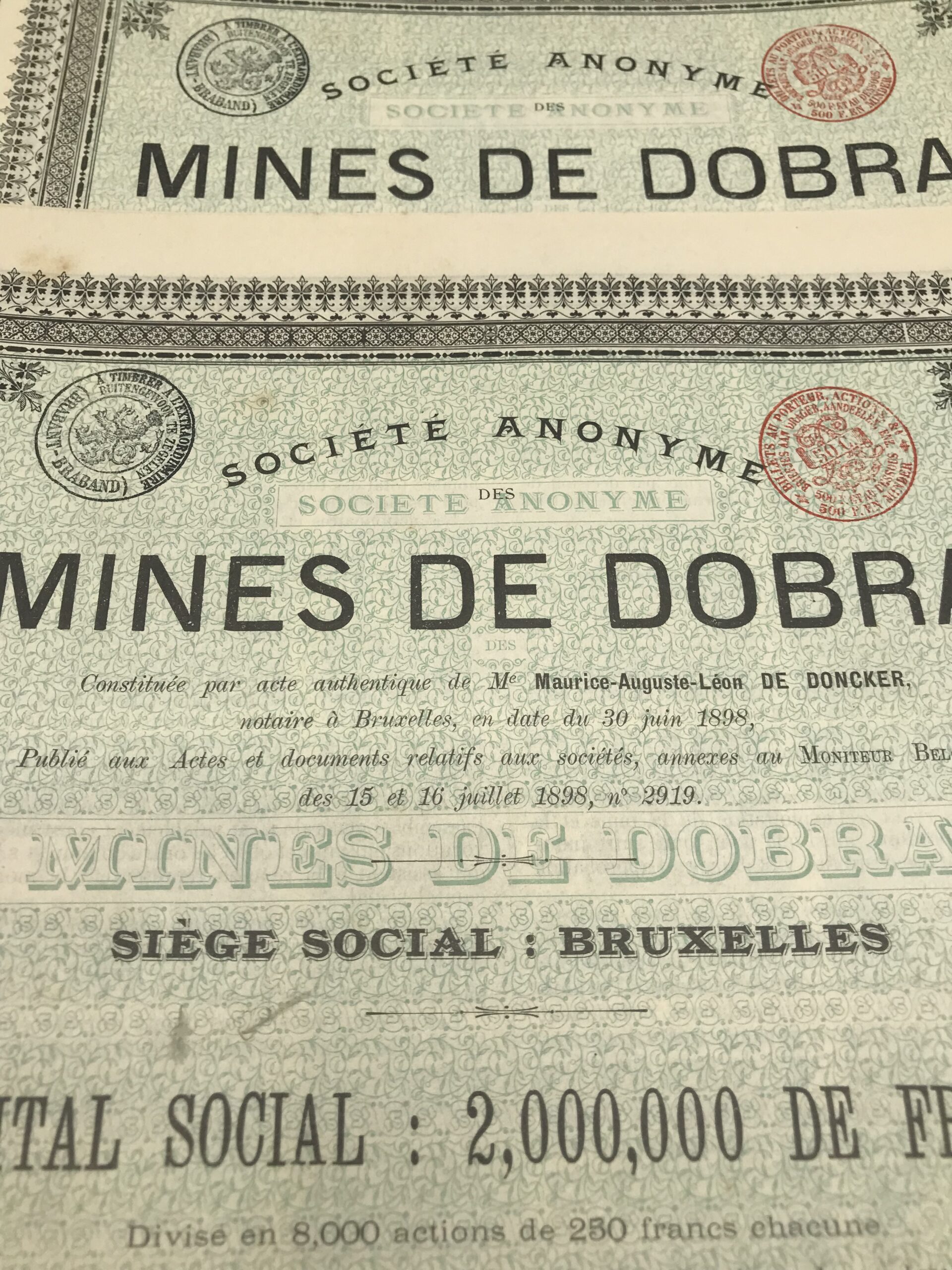 Gros lot de bons au porteur 5 modèles différents de 1898 à 1904 – Image 7