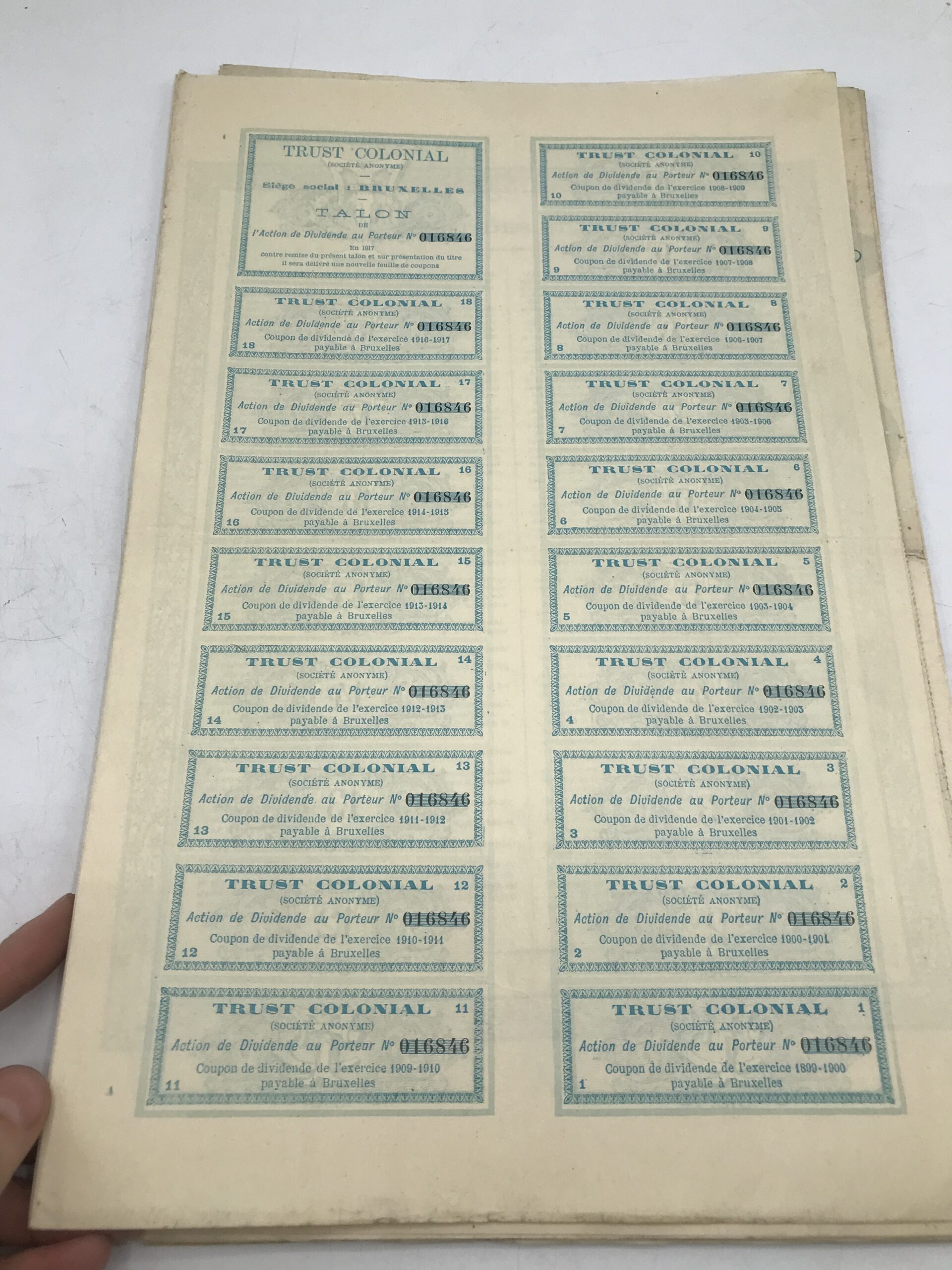 Gros lot de bons au porteur 5 modèles différents de 1898 à 1904 – Image 8