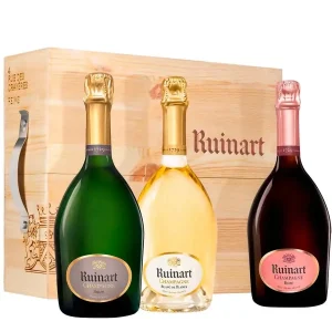 Ruinart Caisse Decouverte 3 Bouteilles Brut, Blanc de Blancs, Rose