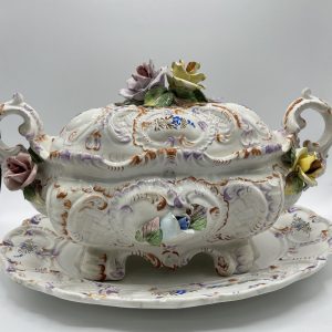 Soupière vintage et plat dormant Val Del Brenta