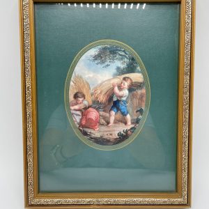 Tableau vintage et romantique récolte du blé