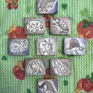 Lot de 9 tampons encreurs dinosaures