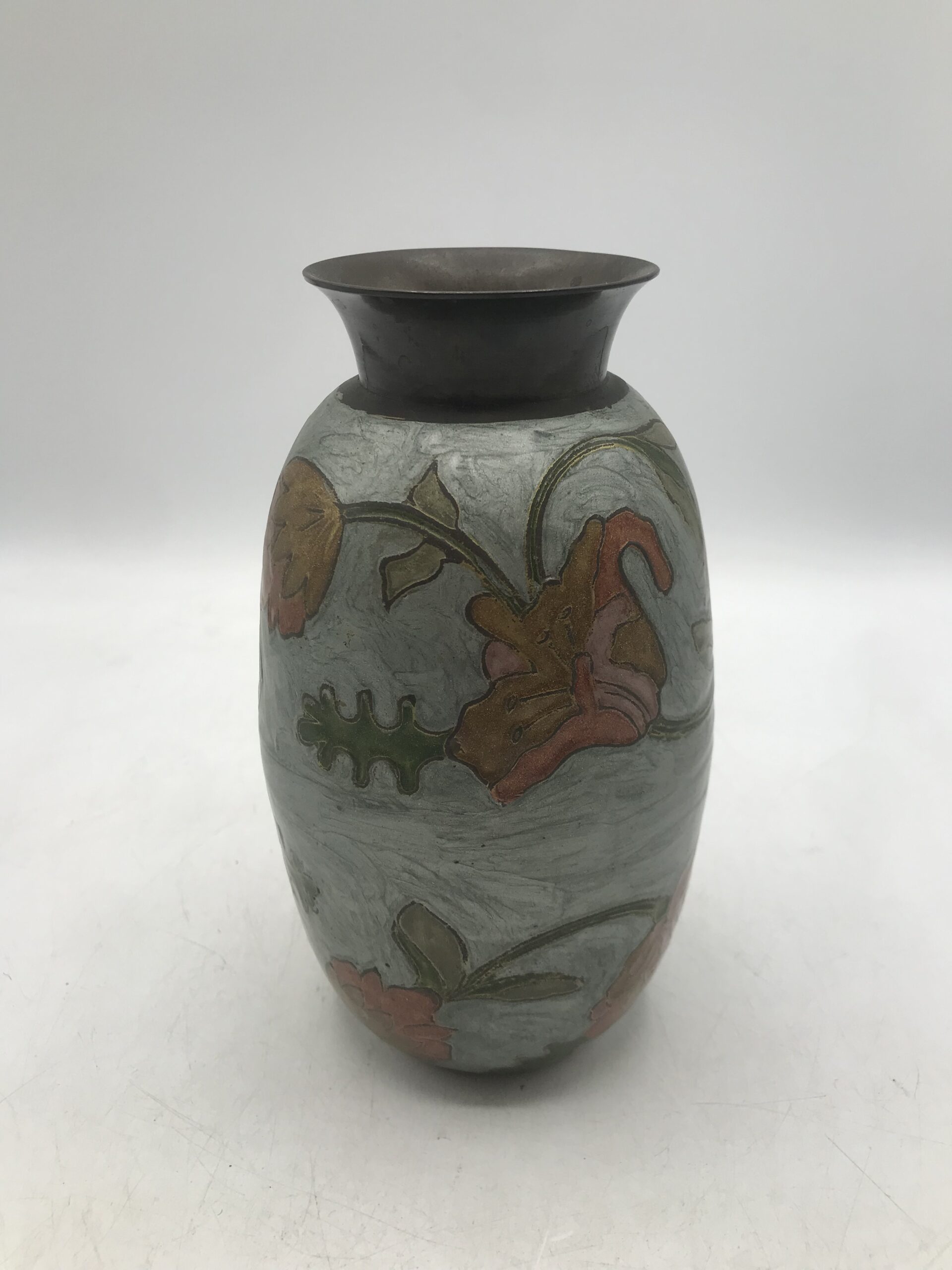 Vase en laiton émaillé japonais – Image 7